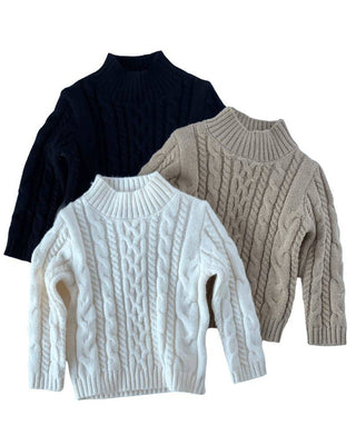 Dani Mockneck Cable Knit Sweater - Ivory