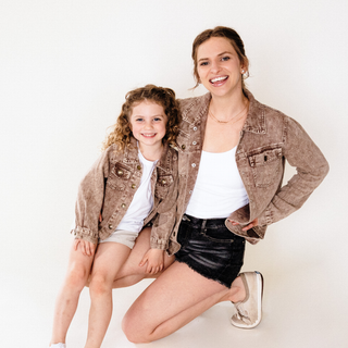 Brown Denim Jacket - mommy and me