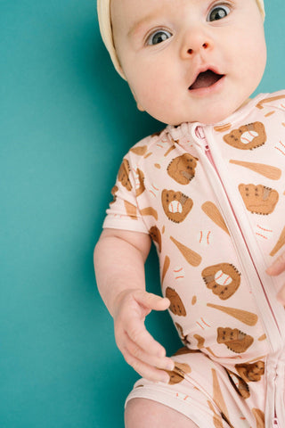 Home Run Pink Bamboo Short Romper