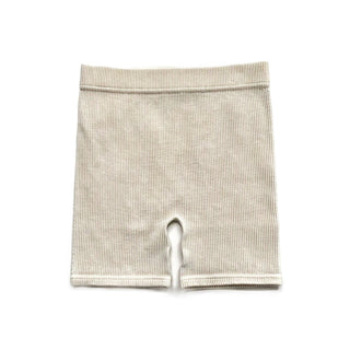 ACID WASH BIKER SHORTS - CREAM