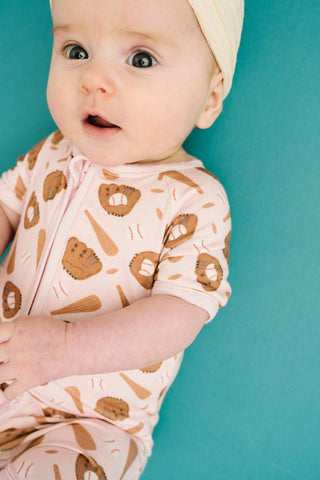 Home Run Pink Bamboo Short Romper