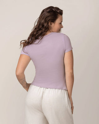 Ribbed Bamboo Crew Neck Nursing T-shirt