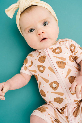 Home Run Pink Bamboo Short Romper
