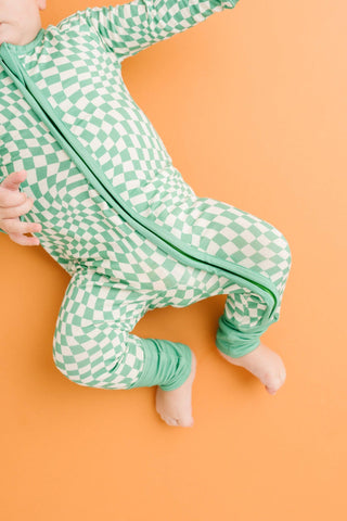 Green Wavy Checkered Bamboo Sleeper