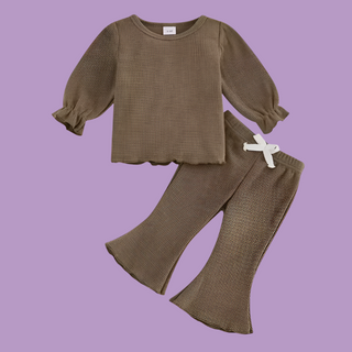 Brown Bubble Sleeve Set