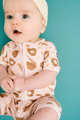 Home Run Pink Bamboo Short Romper