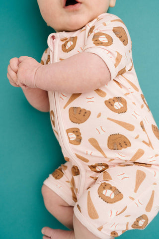 Home Run Pink Bamboo Short Romper