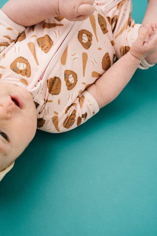 Home Run Pink Bamboo Short Romper