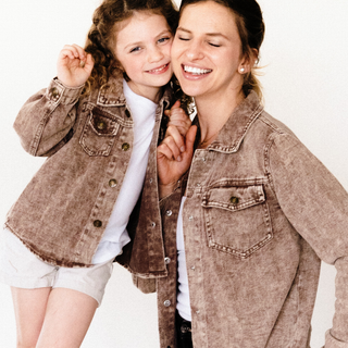 Brown Denim Jacket - mommy and me