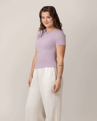 Ribbed Bamboo Crew Neck Nursing T-shirt