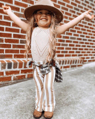 Blakely Boho Bell Bottoms - Tan Stripes