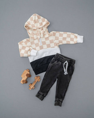 Checker Color Block Kids Hoodie