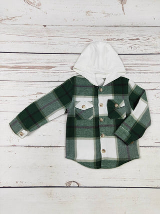 Green Checkered Pocket Shacket