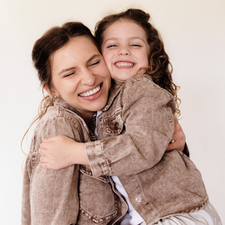 Brown Denim Jacket - mommy and me