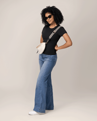 Ribbed Bamboo Crew Neck Nursing T-shirt